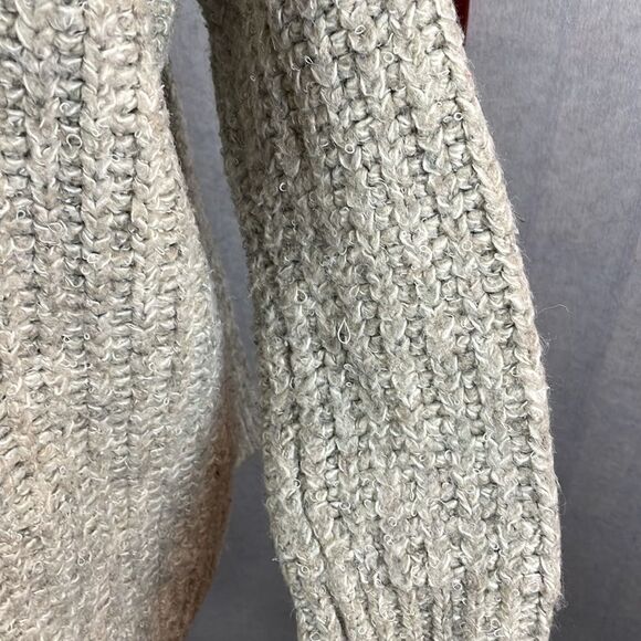 Primark Grey Chunky Knit Open Cardigan Sweater with 3/4 Sleeves (Size: XS) - Picture 14 of 16